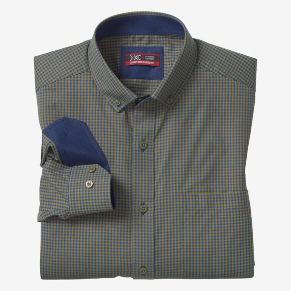 Johnston & Murphy Other - Johnston & Murphy Olive/Navy Stretch Performance Long Sleeve Button Up Shirt